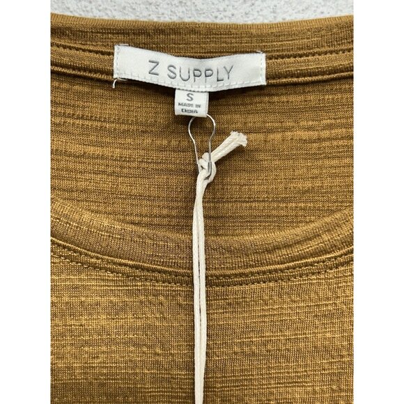 Z Supply Rowan Textured Knit Dress Small Caramel Shift Mini Defined Waist FALL - Picture 7 of 8